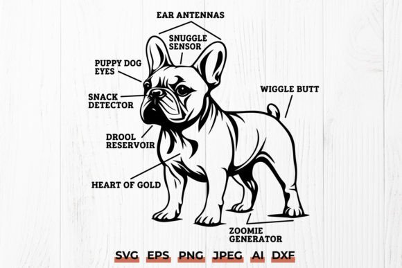 Anatomy of a French Bulldog Funny SVG Graphics and Crafts