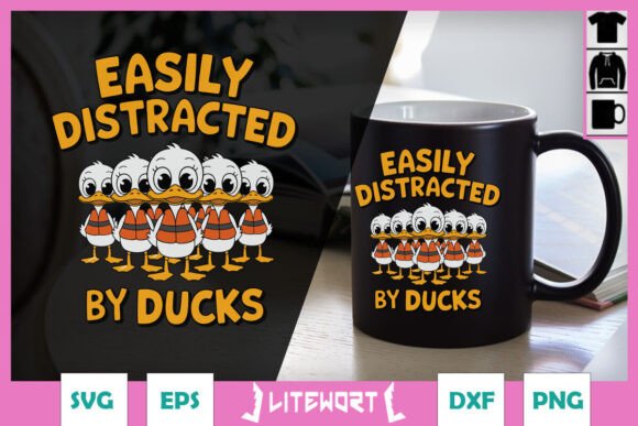 Easily Distracted by Duck Funny SVG Graphics and Crafts