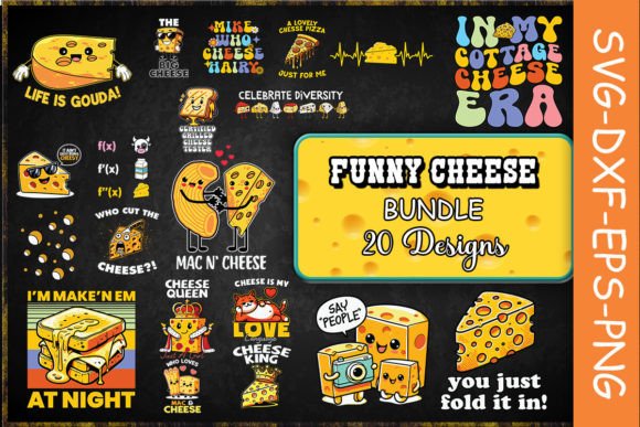 Funny Cheese SVG Bundle: Graphics and Crafts for Sellers