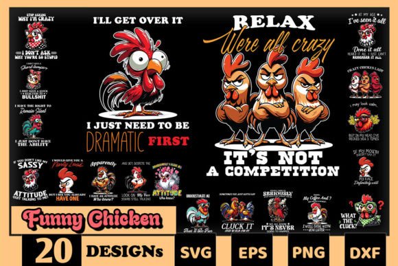 Funny Sarcasm Chicken SVG Bundle for Graphics and Crafts