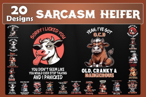 Funny Sarcasm Heifer SVG Bundle for Graphics and Crafts