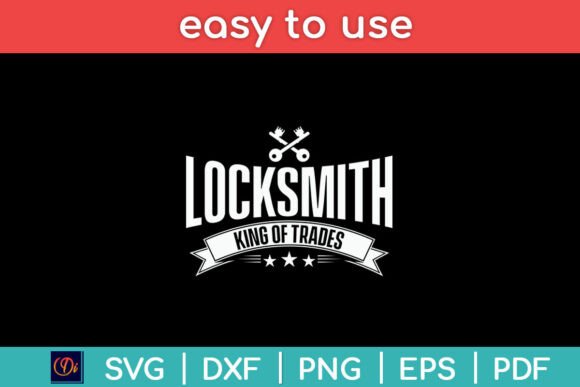 Locksmith King of Trades Key and Lock Graphics in Crafts