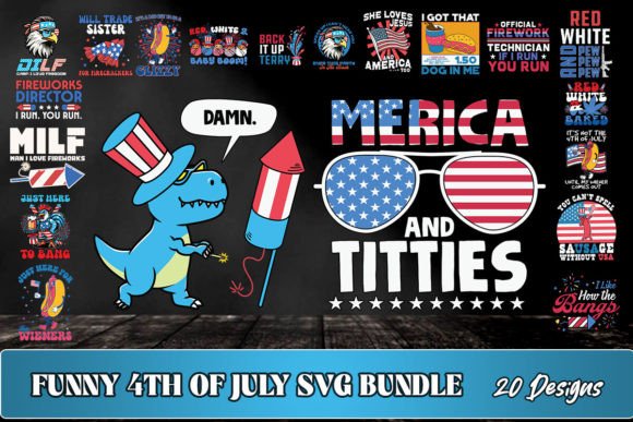 Patriotic Funny 4th of July SVG Bundle Graphics and Crafts