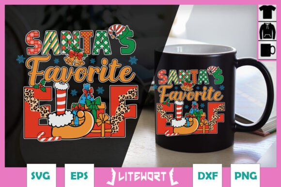 Santas Favorite Elf Christmas Funny SVG Graphics and Crafts
